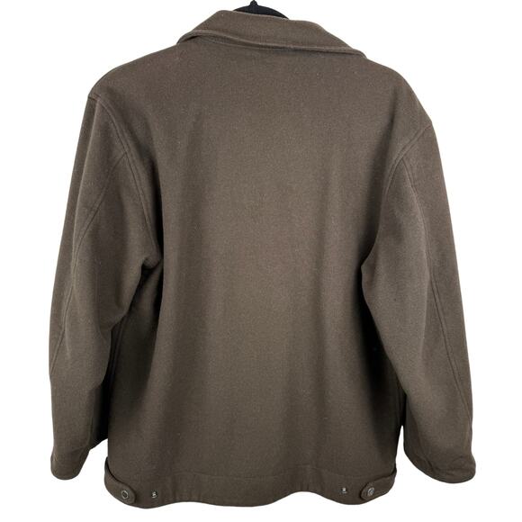 VTG Tommy Bahama Wool '80s Blouson Collar Dad Harrington Jacket in Brown- Medium - Picture 4 of 6